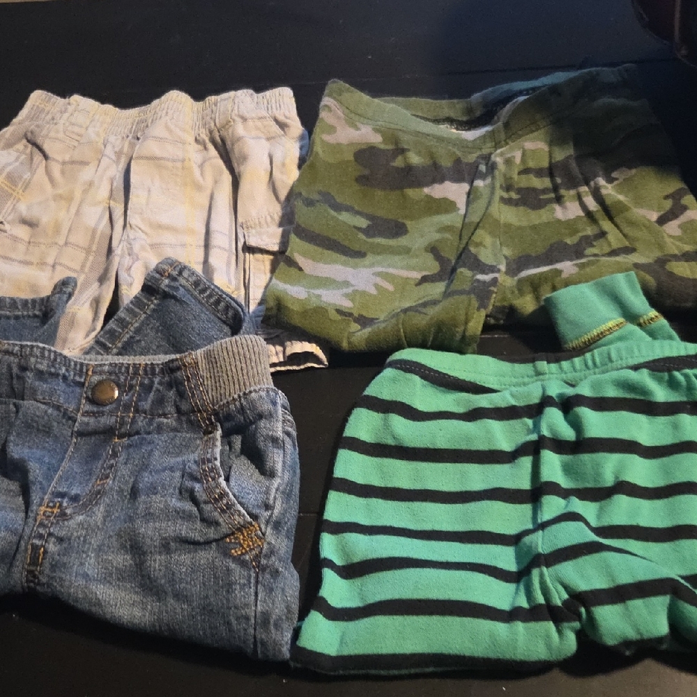 Set of Boys' Shorts - Denim, Camo, Striped